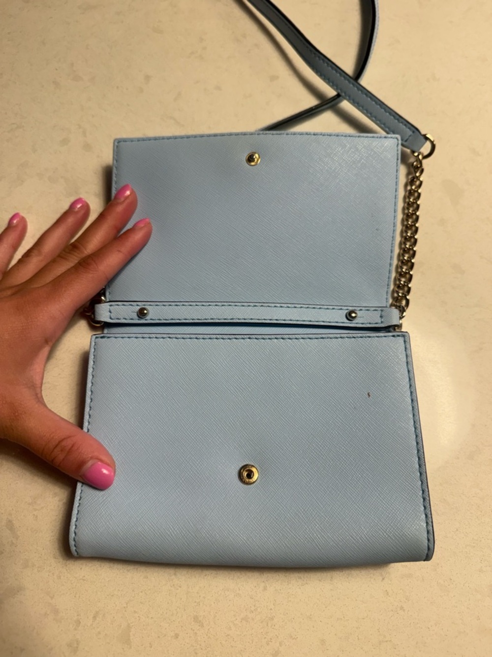 kate spade light blue chain-strap crossbody wallet - Picture 3 of 4